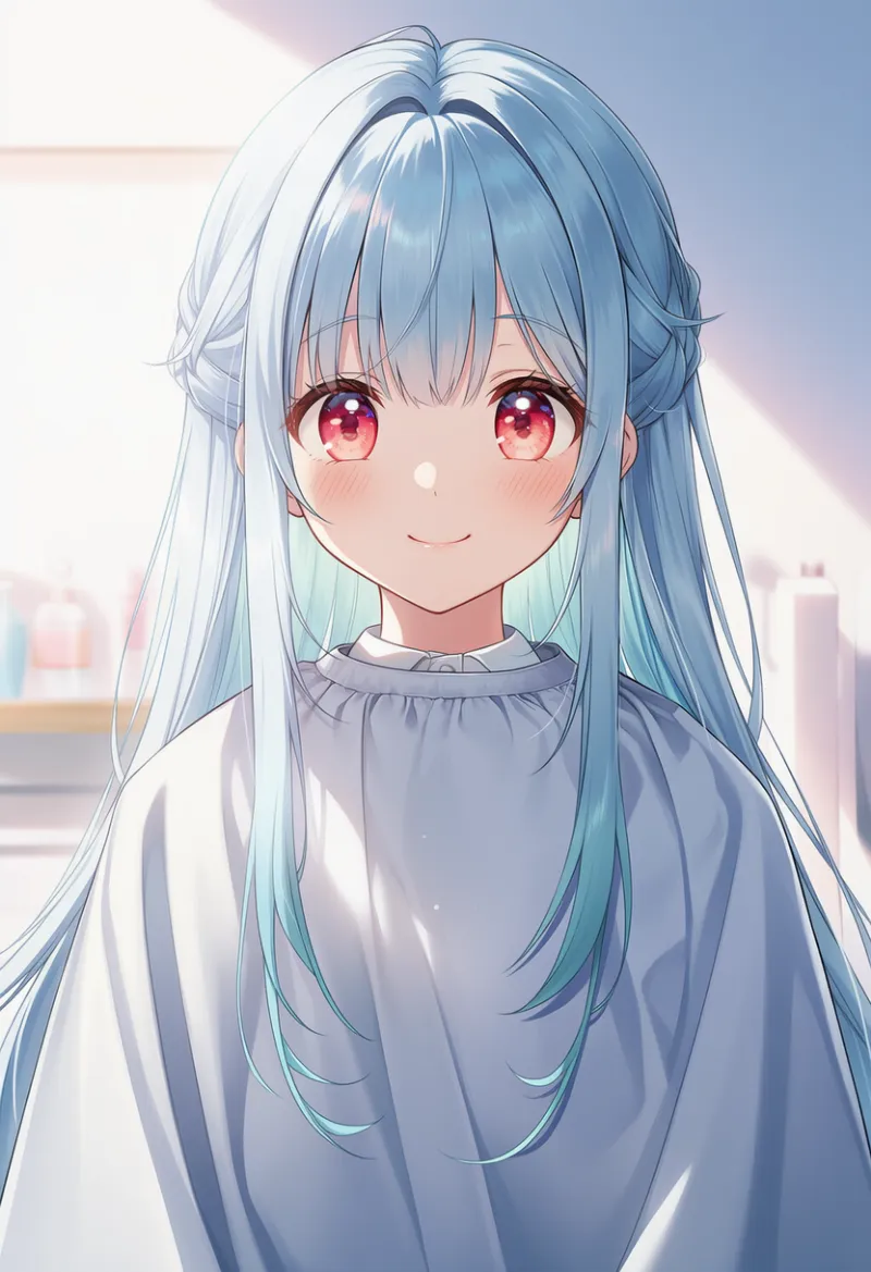 ヘアサロンの散髪ケープのAIイラストとプロンプト紹介