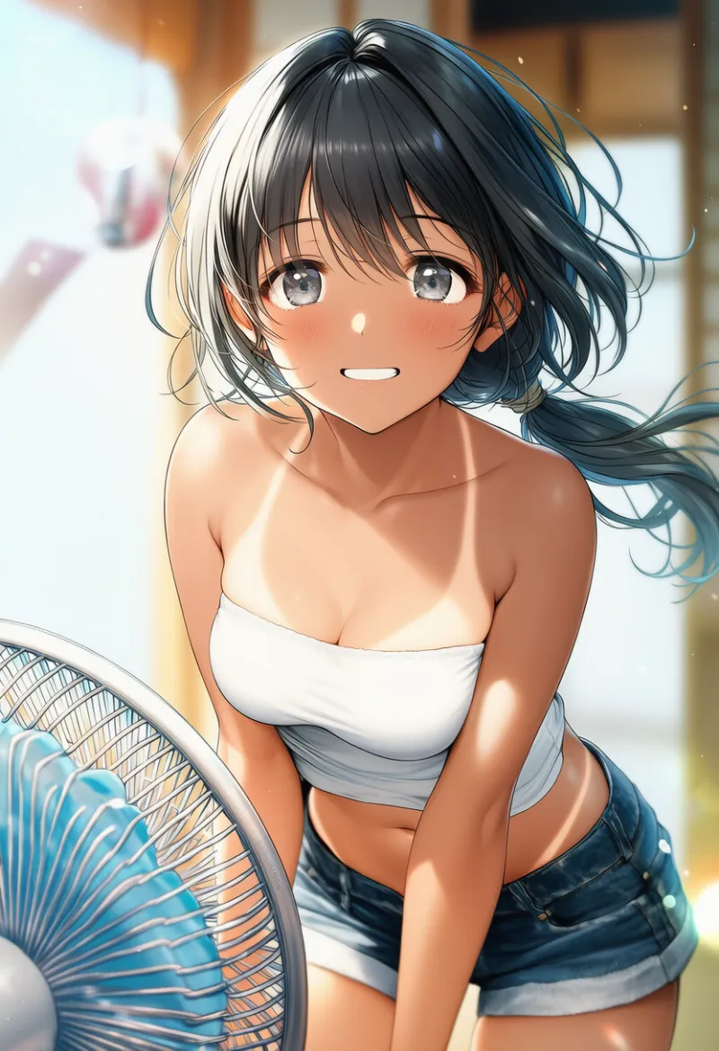 ビキニによる日焼け跡のプロンプト｜AIイラスト作例