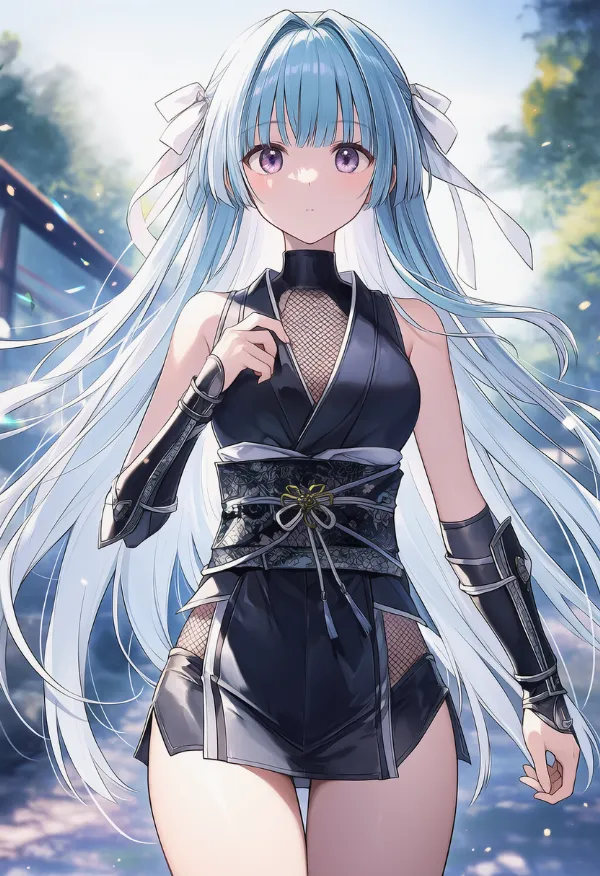 黒色の忍者服のAIイラストとプロンプト紹介