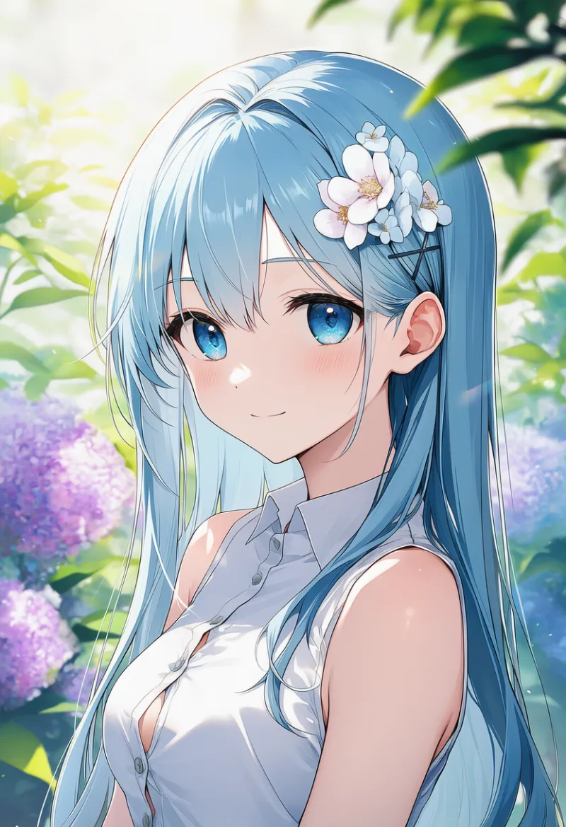 シャツのボタンとボタンの隙間が見える状態のAIイラスト｜プロンプト紹介