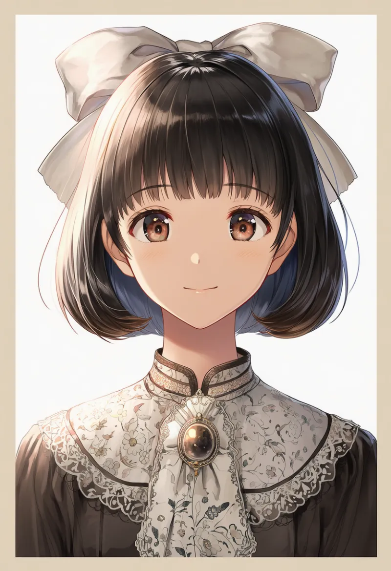 カメオ・ブローチのプロンプトとAIイラスト（大正ロマン）作例