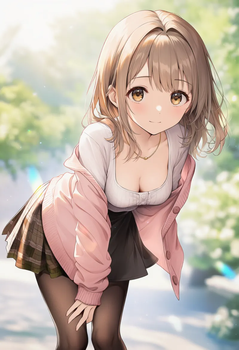 半脱ぎカーディガンのプロンプト｜AIイラスト