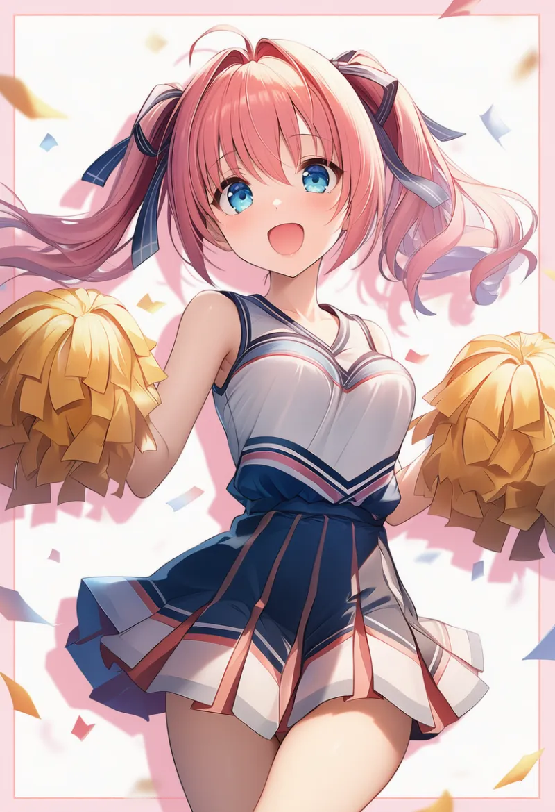 応援ポーズ（チアリーディング）のプロンプト｜AIイラスト