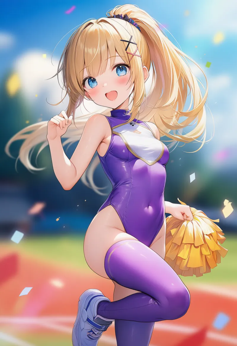 ハイレグスタイルのチアリーダーの服装のAIイラスト｜プロンプト紹介