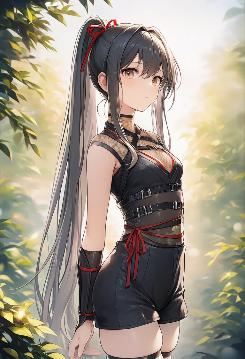 胸のハーネス(忍者服)のAIイラストとプロンプト紹介