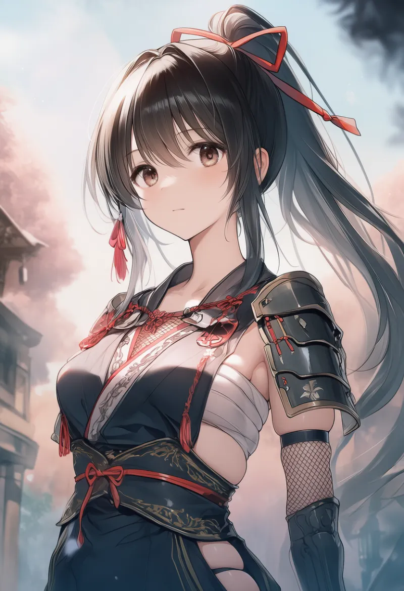 胸のさらし(忍者服)のAIイラストとプロンプト紹介