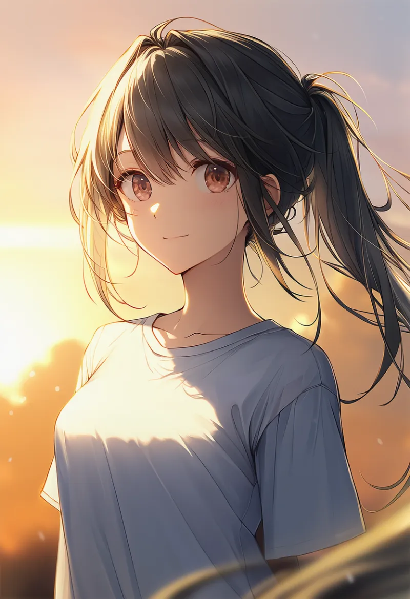 クルーネックのTシャツのAIイラスト｜プロンプト紹介