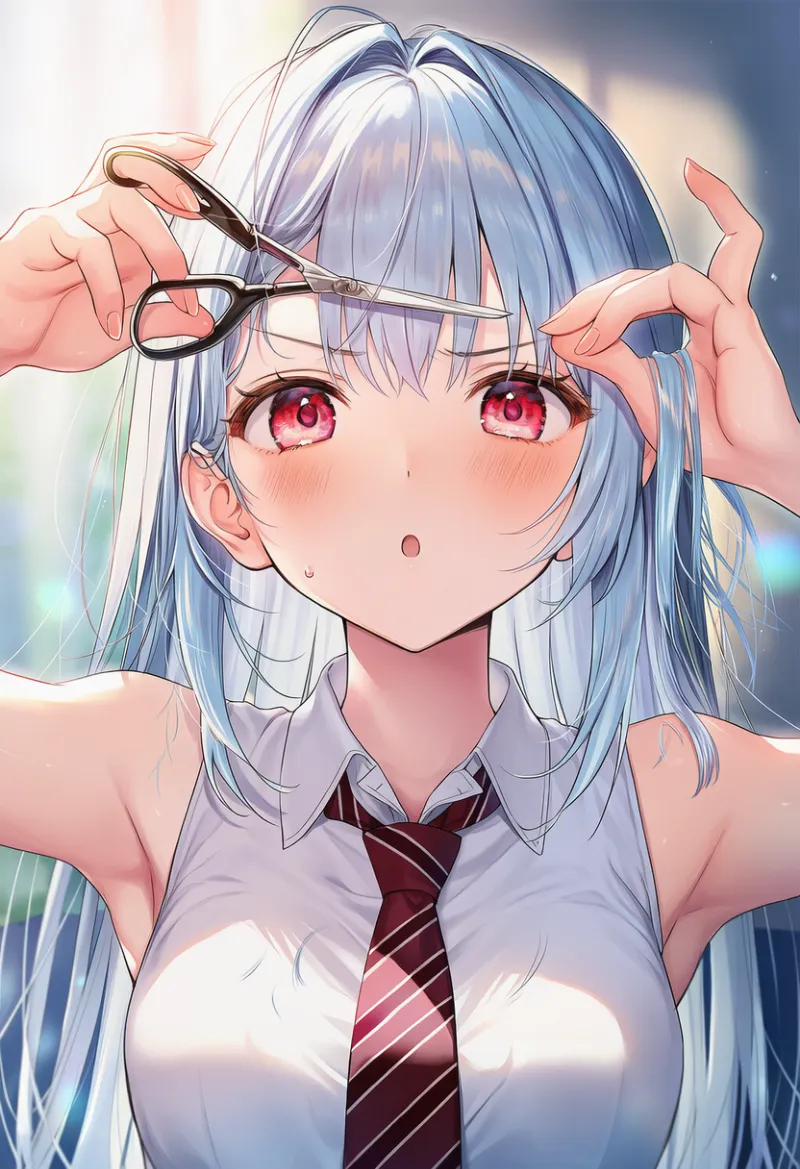 髪を切る基本プロンプトとAIイラストの作例