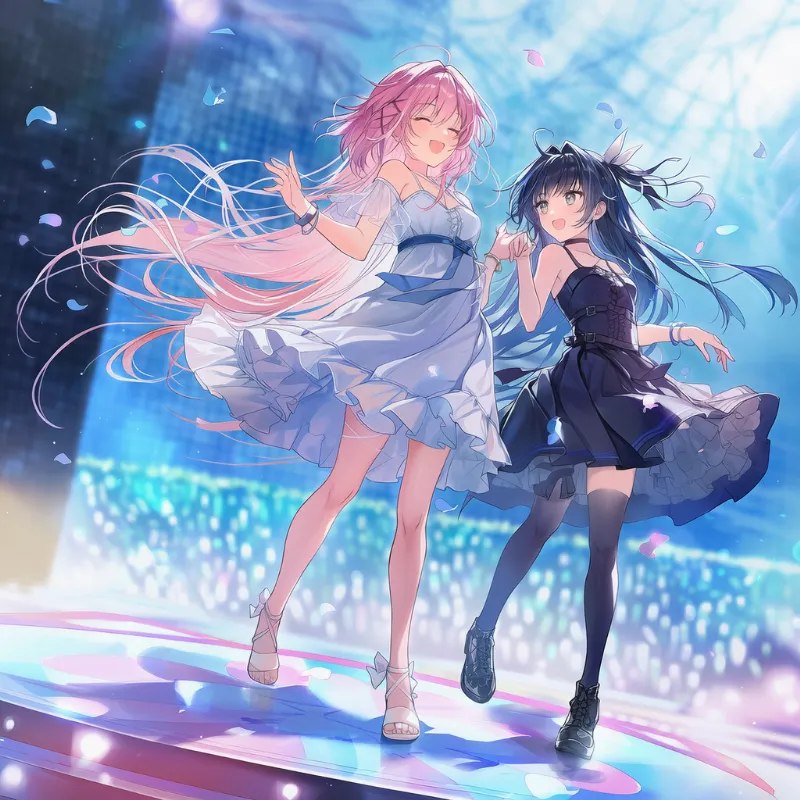 ダンスステージの背景のAIイラストとプロンプト紹介