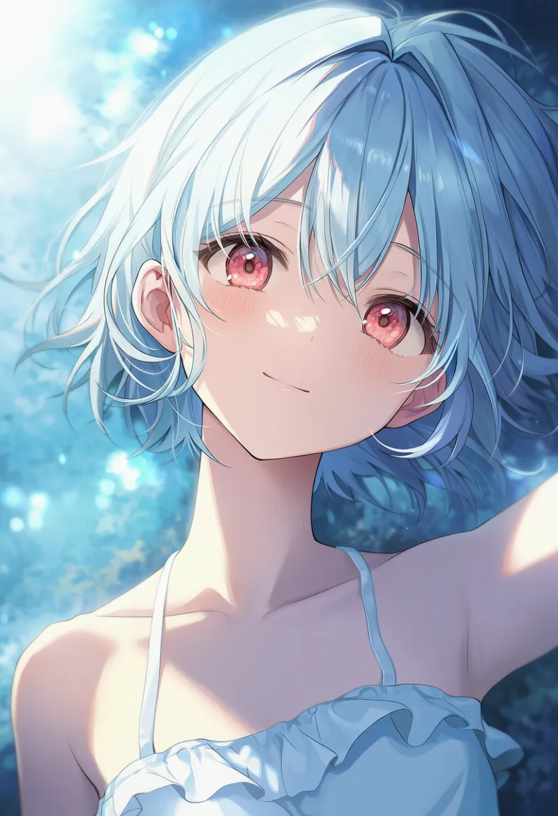 鎖骨に月明かりが落ちる様子を再現したAIイラスト