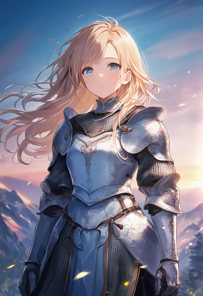 重ね着をした鎧のAIイラスト｜プロンプト紹介