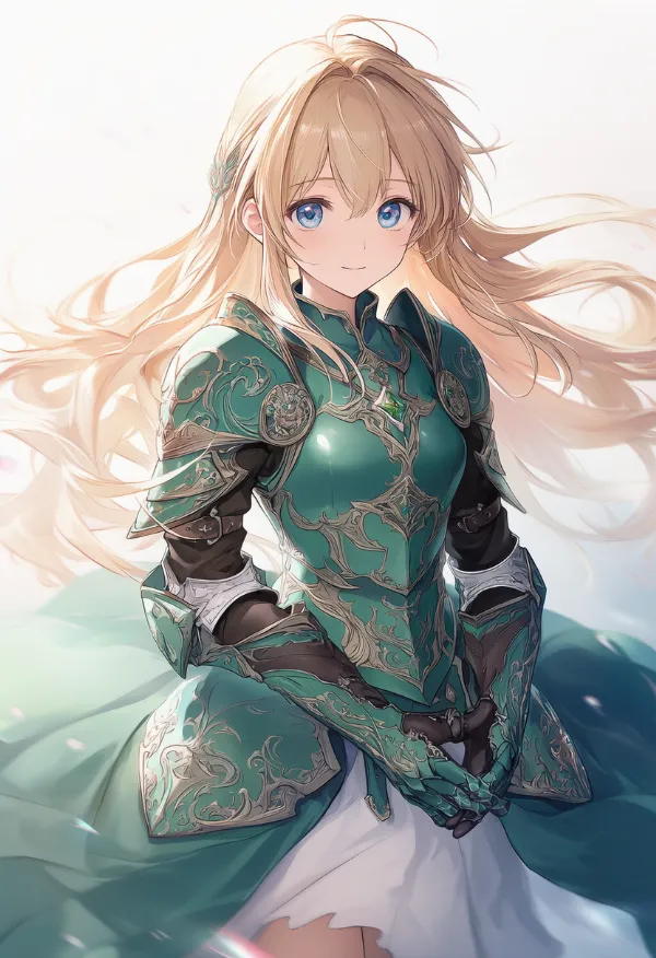 緑色の鎧のAIイラスト｜プロンプト紹介