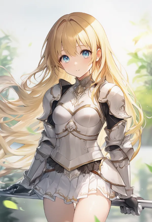 白色の鎧のAIイラスト｜プロンプト紹介