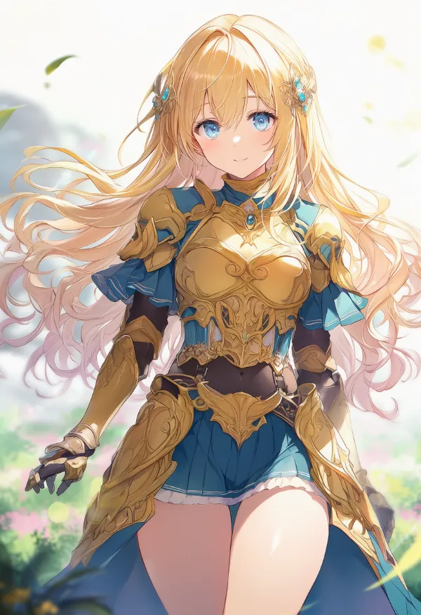 黄色の鎧のAIイラスト｜プロンプト紹介