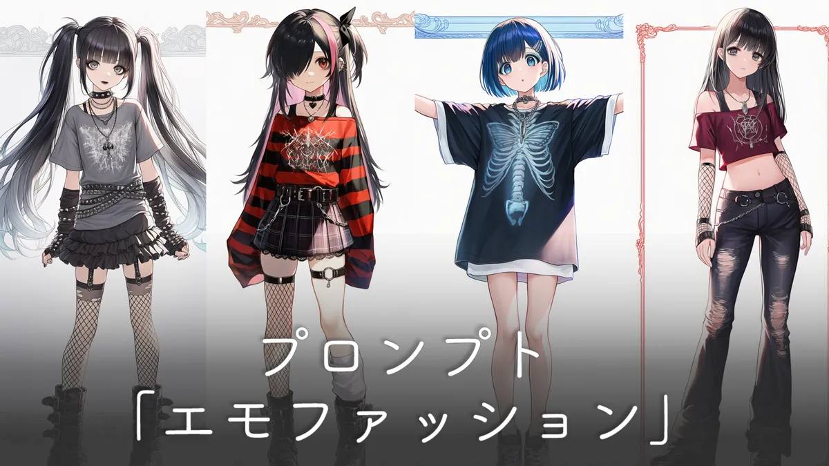 エモファッションの服装プロンプト集【AIイラスト】
