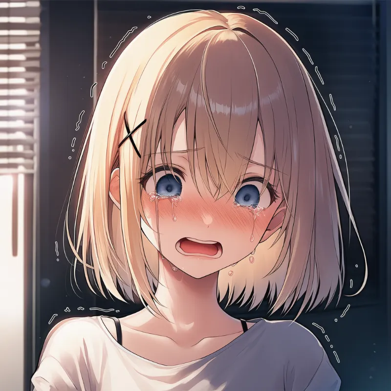 屈服・精神的崩壊を表す屈辱の表情プロンプトとAIイラスト作例