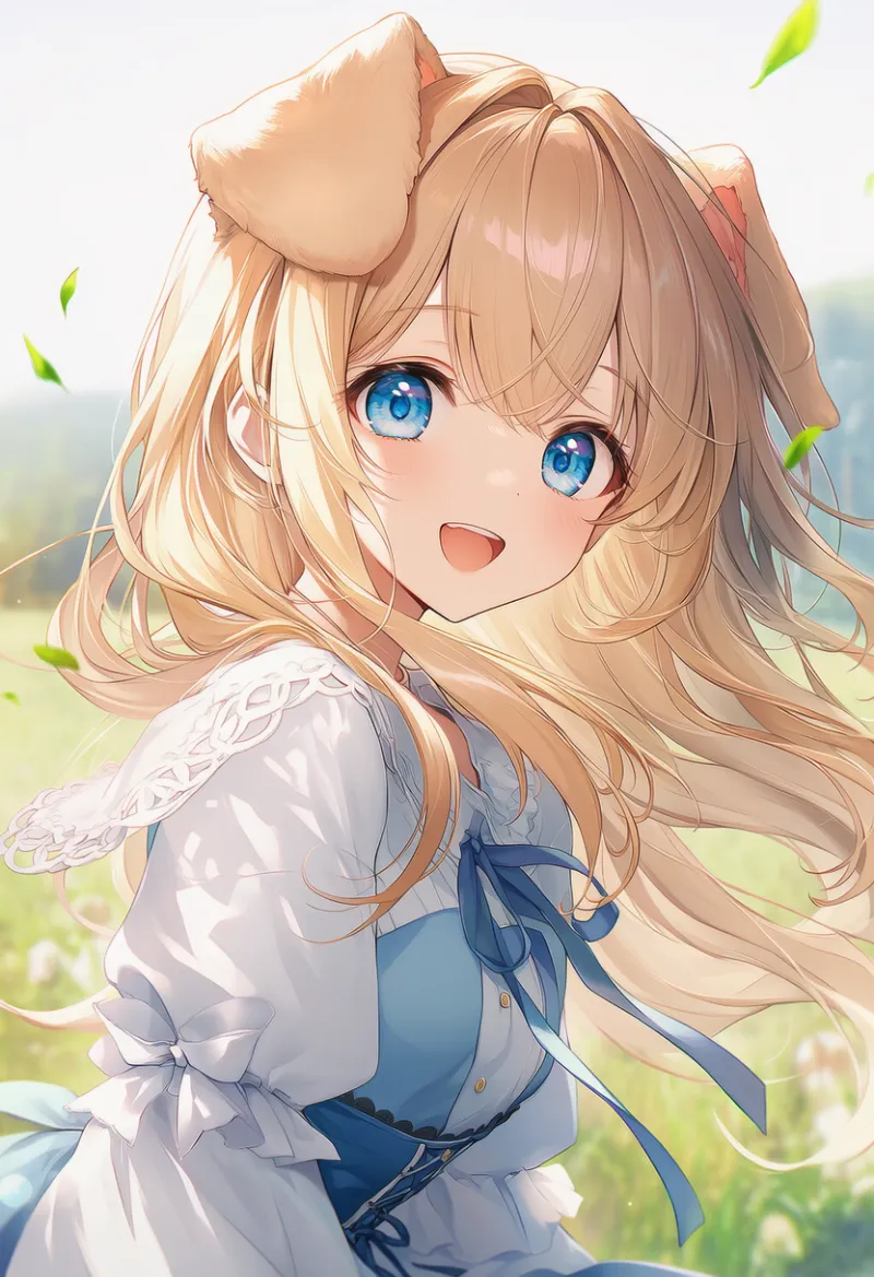 垂れ耳(ケモ耳少女)のAIイラスト|プロンプト紹介