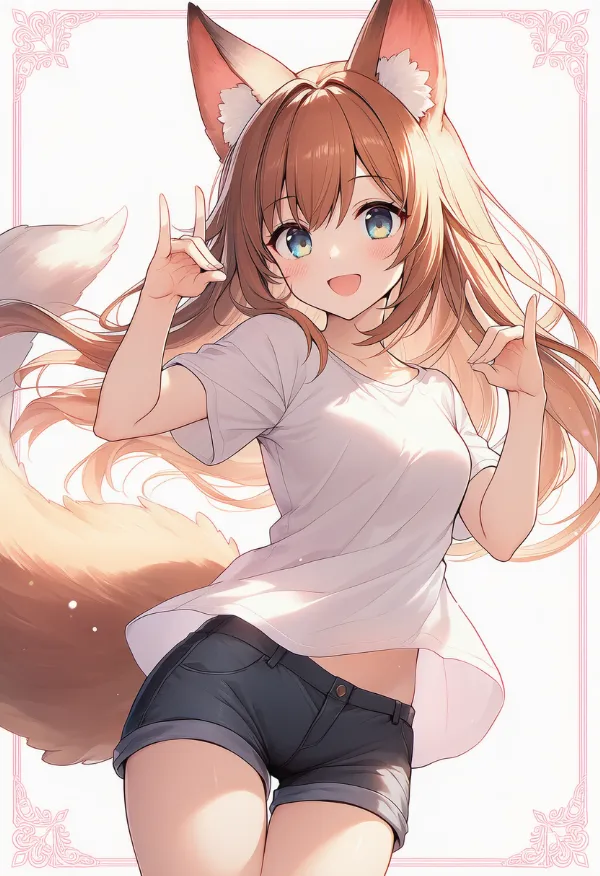 狐の擬人化のAIイラスト|プロンプト紹介