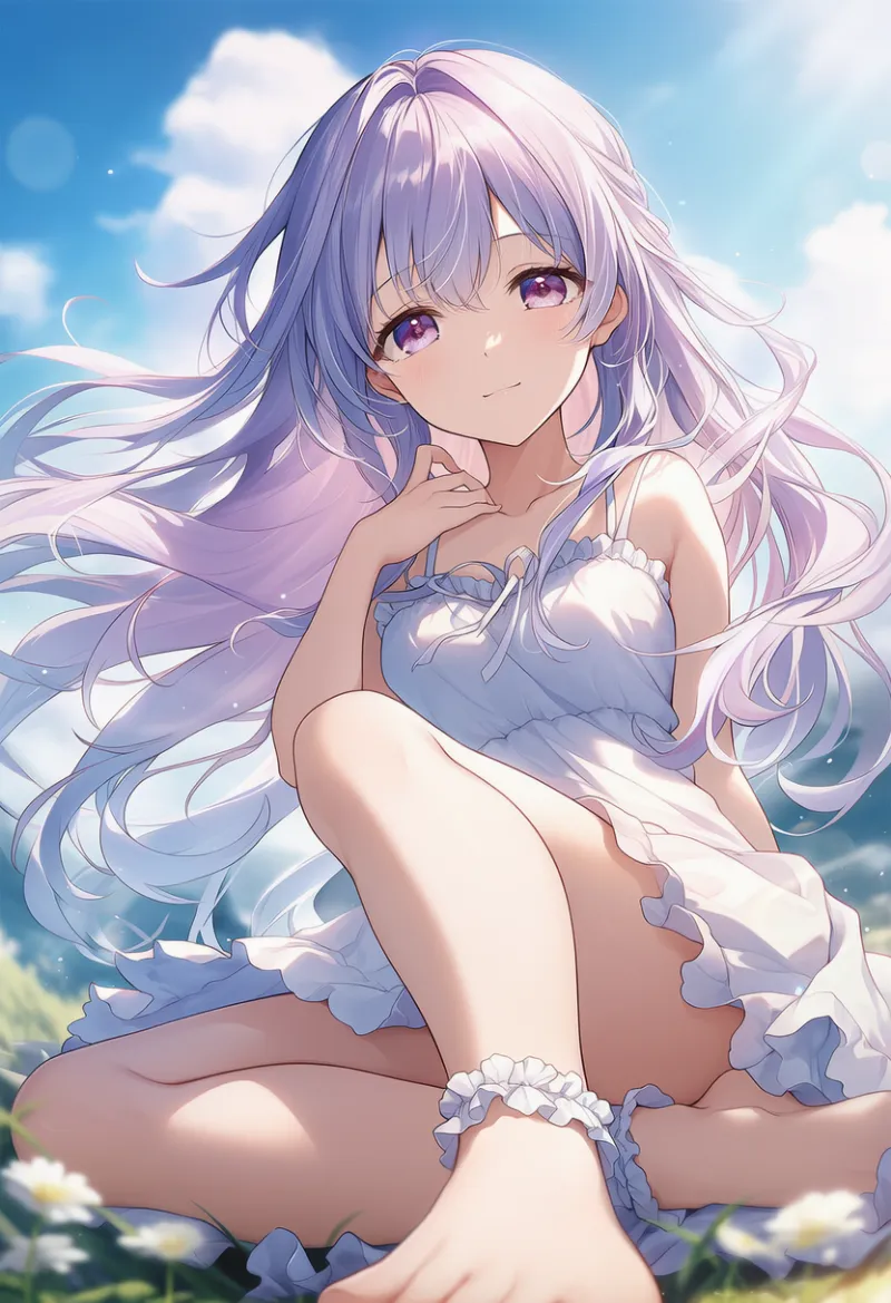 フリル付きアンクレットのAIイラスト|プロンプト紹介