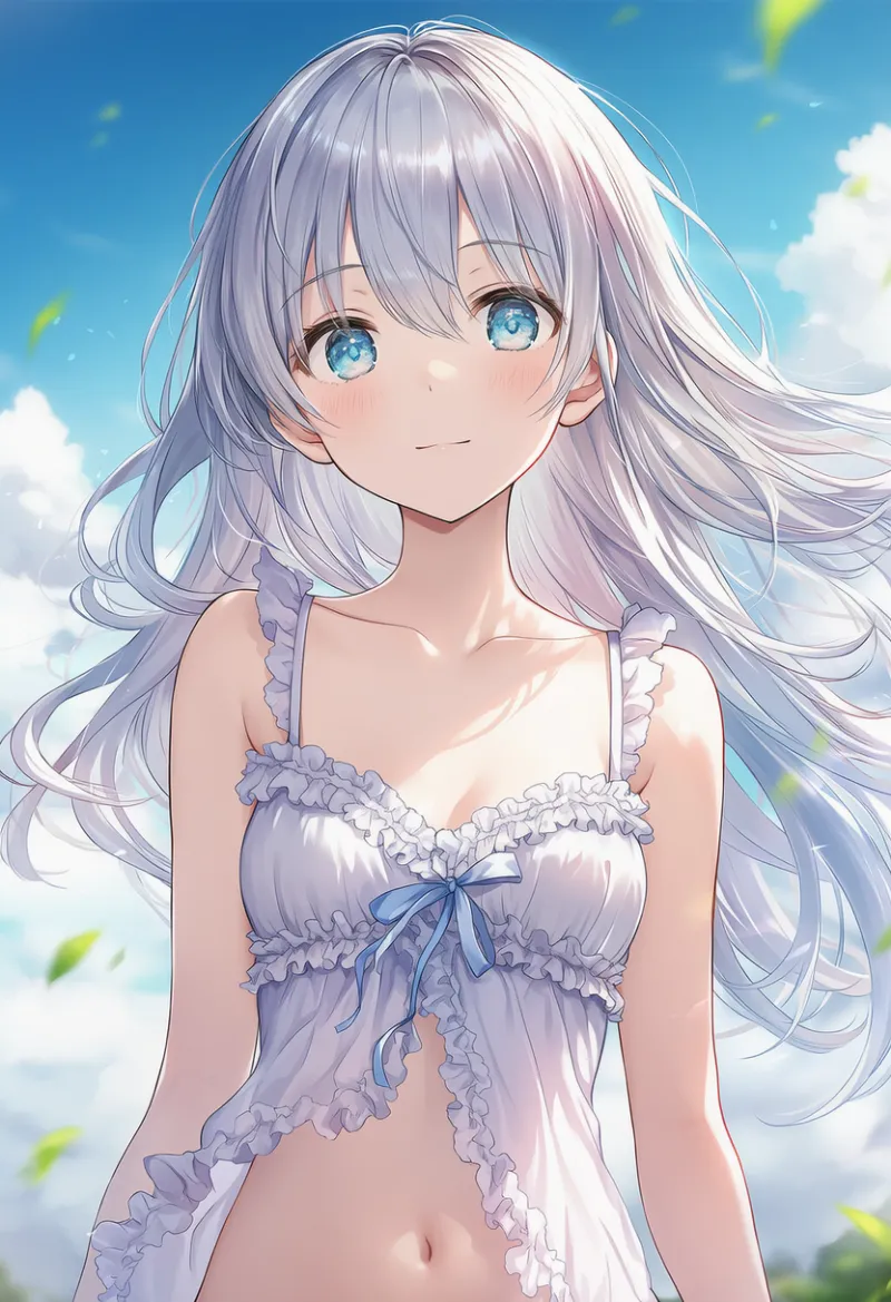 フリル付きベビードールのAIイラスト|プロンプト紹介