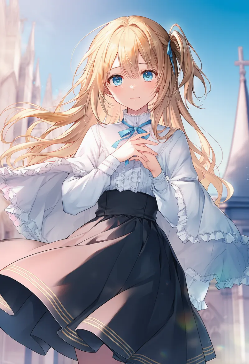 フリル付きケープのAIイラスト|プロンプト紹介