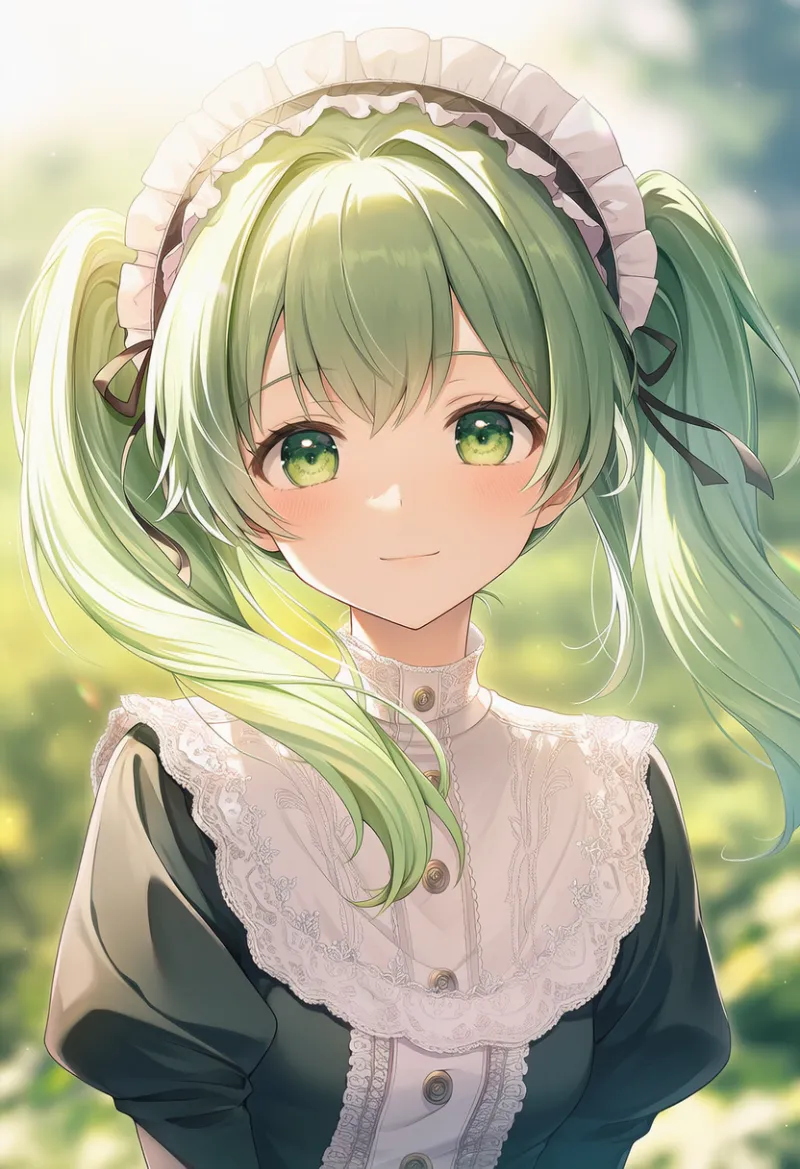 フリル付きのカチューシャのAIイラスト|プロンプト紹介