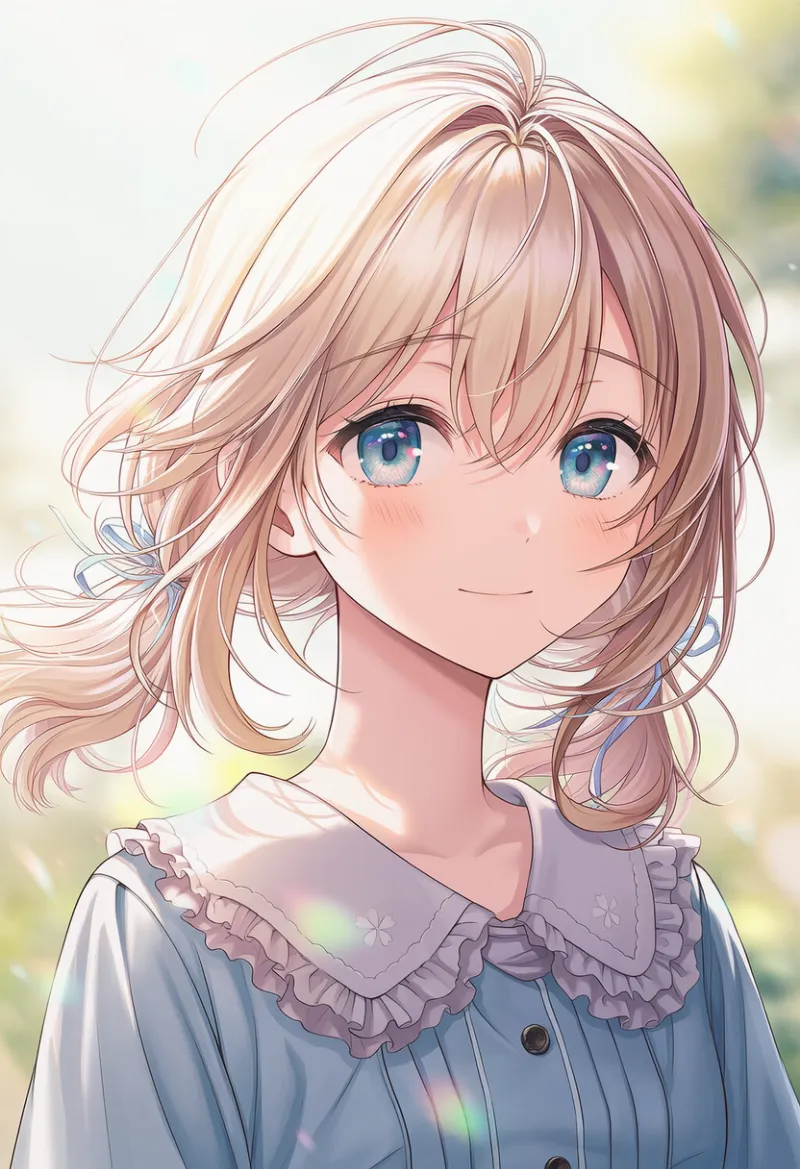 襟(カラー)部分にフリルのAIイラスト|プロンプト紹介