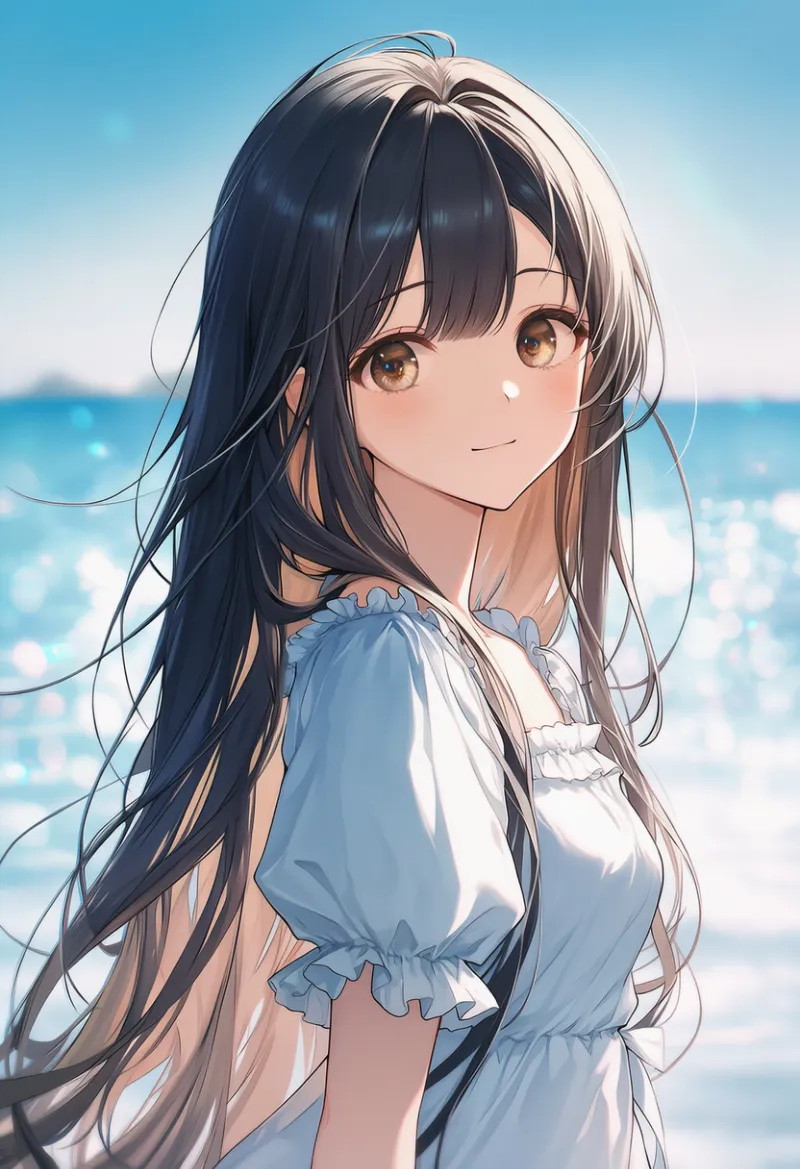 パフ短袖のフリル袖のAIイラスト|プロンプト紹介