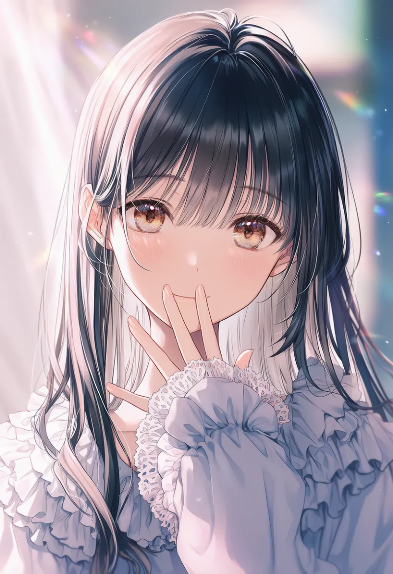 超長袖のフリル袖のAIイラスト|プロンプト紹介