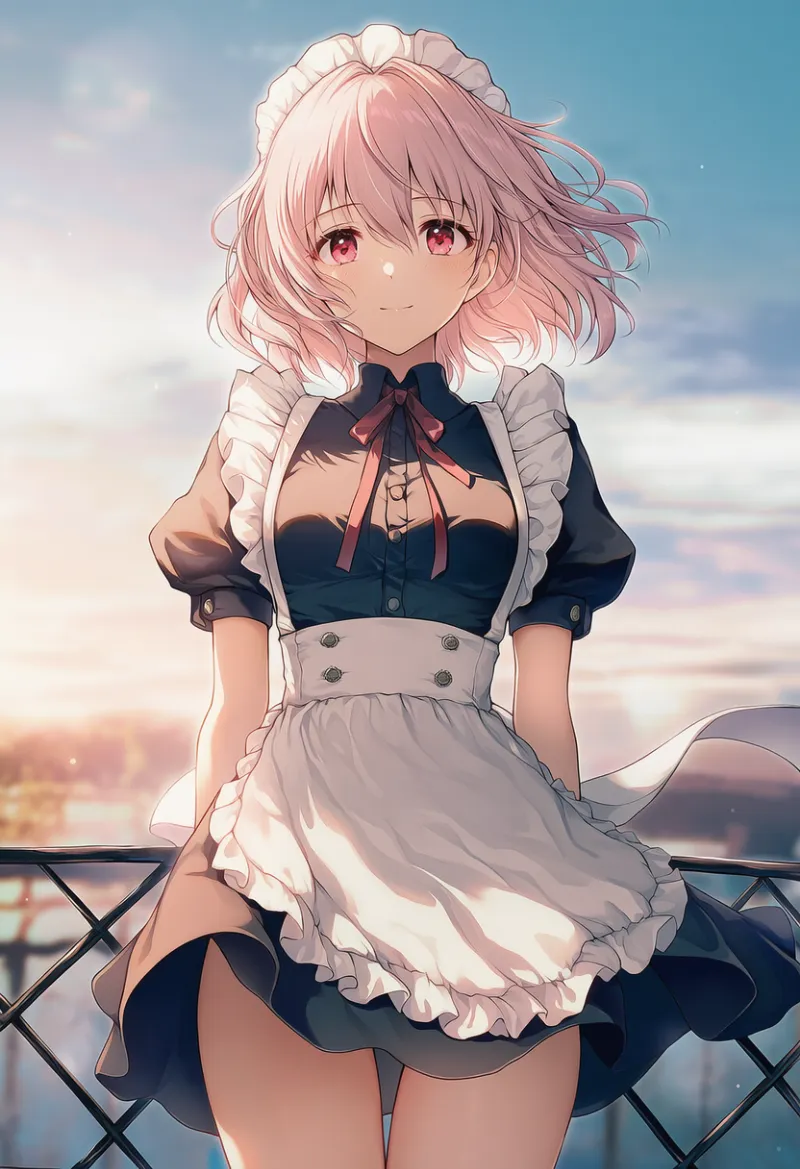 フリルエプロンのAIイラスト|プロンプト紹介