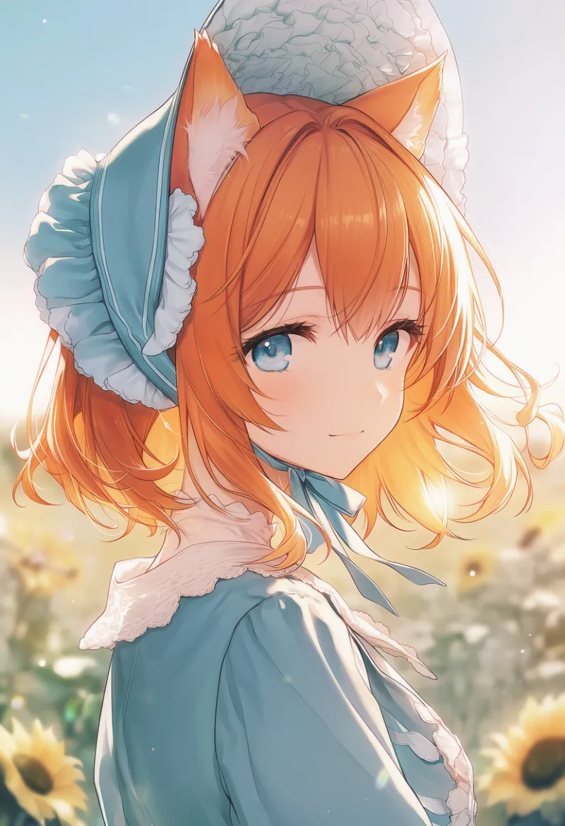 フリル付きボンネットのAIイラスト|プロンプト紹介