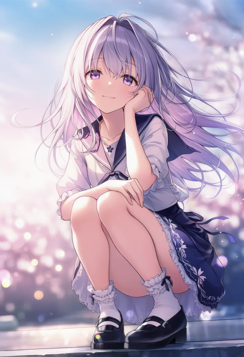 フリル付きソックスのAIイラスト|プロンプト紹介