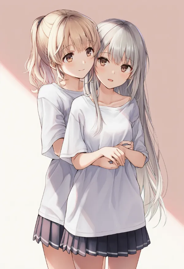 前後密着する構図｜AIイラスト