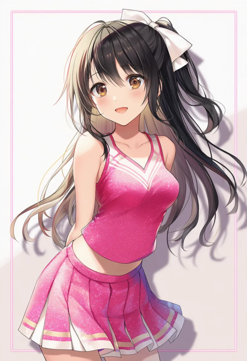 キラキラ素材のチアリーダーのAIイラスト｜プロンプト紹介