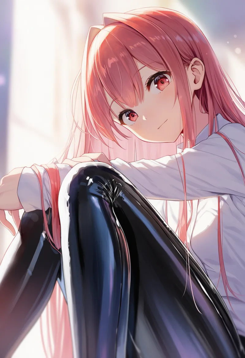 つやつや・光沢のあるエナメル質の服のプロンプト:glossy latex clothes|AIイラスト