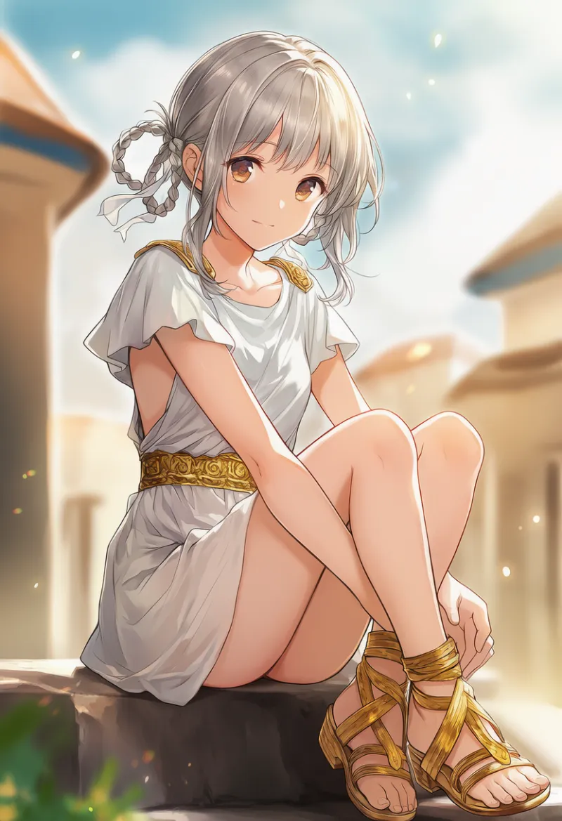 金色サンダルのAIイラスト｜プロンプト紹介