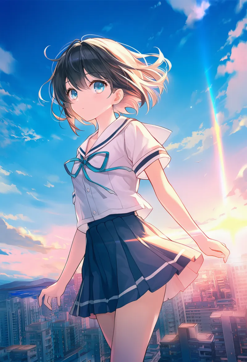 ゴールデンアワー（光）を再現したAIイラスト｜プロンプト紹介