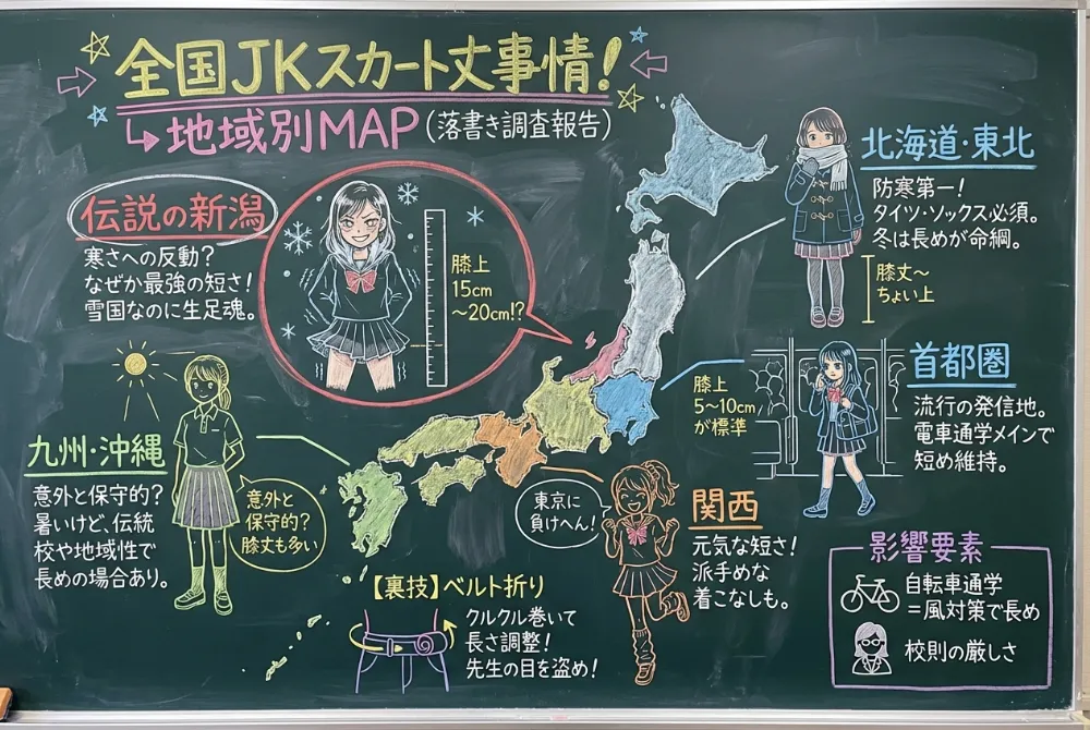 黒板にカラーチョークで落書き風|Nano Banana用グラフィックレコーディングのプロンプト