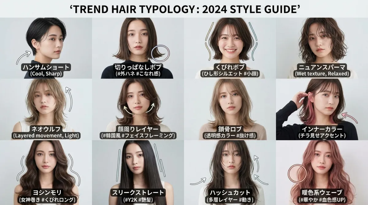 Nano Bananaで生成したグラフィックレコーディング風・実写版(女子に人気の髪型)の作例