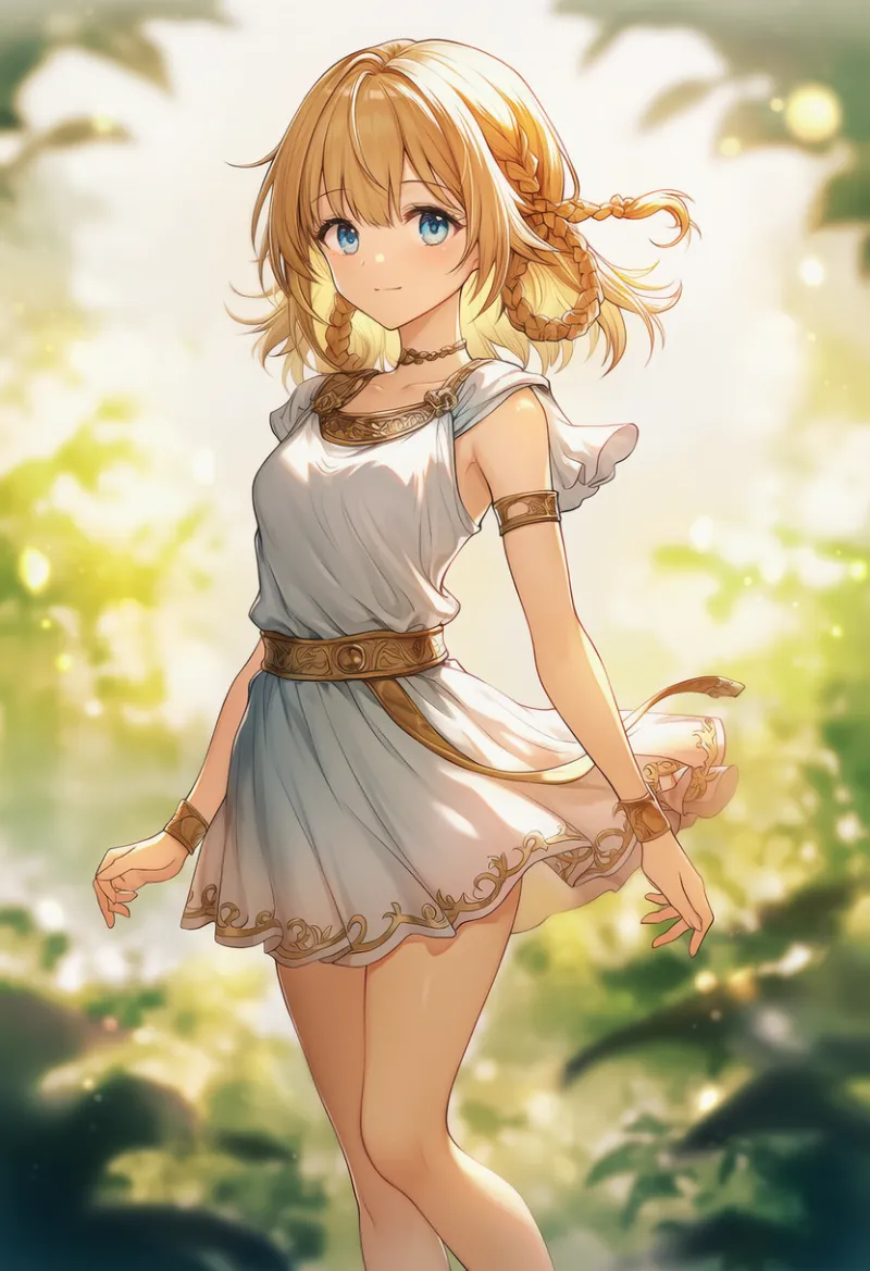 ミニスカートの古代ギリシャ・ローマ服のAIイラスト｜プロンプト紹介