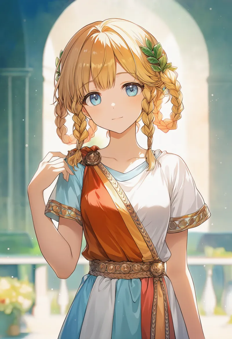 カラフルな古代ギリシャ・ローマ服のAIイラスト｜プロンプト紹介