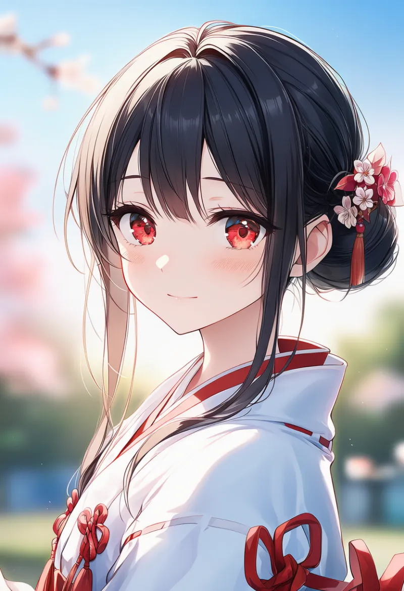 お団子ヘアのAIイラスト｜プロンプト紹介