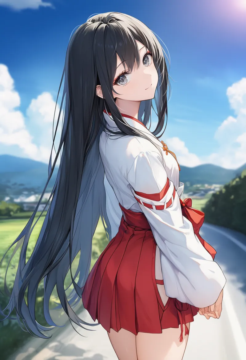 ミニスカの袴のAIイラスト｜プロンプト紹介