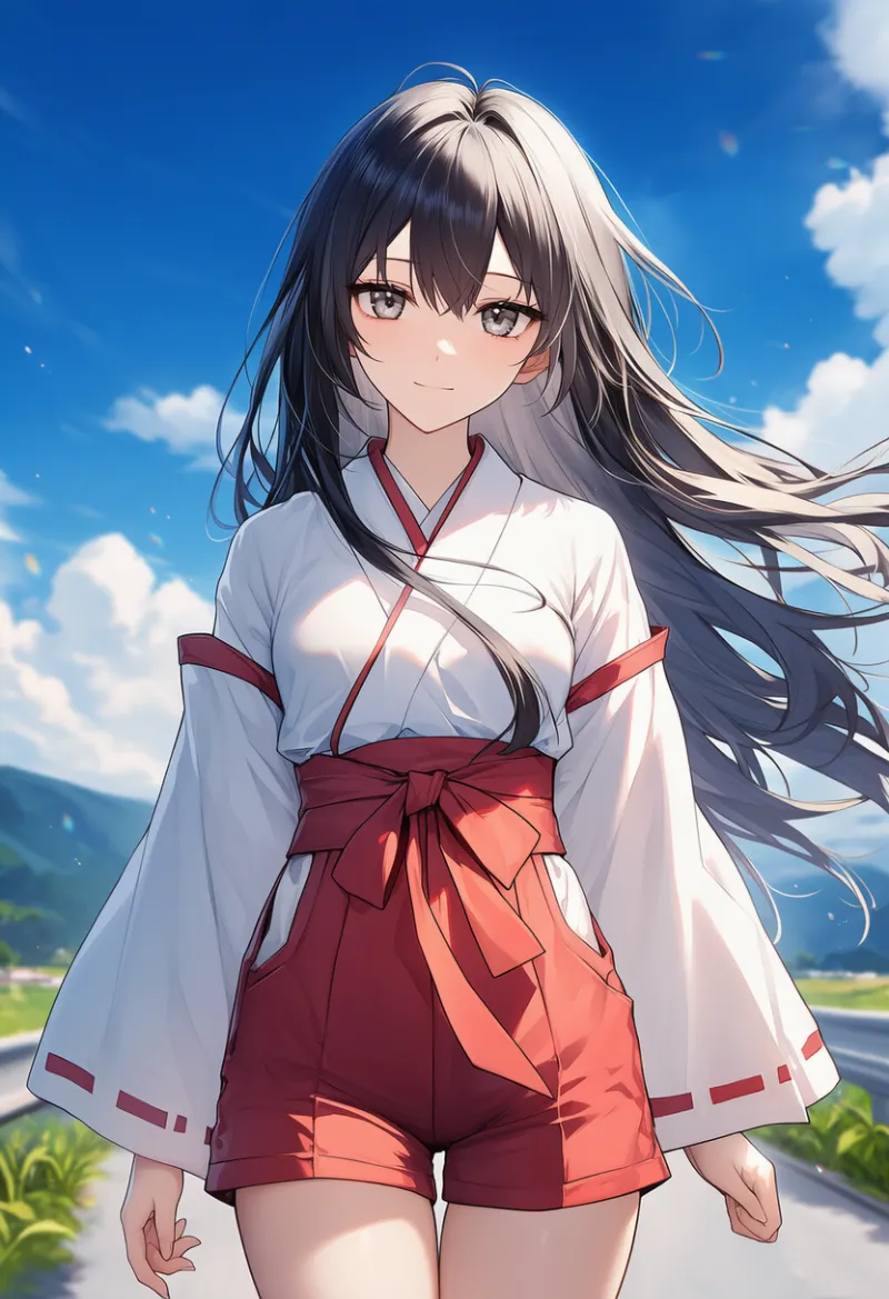 ショートパンツの袴のAIイラスト｜プロンプト紹介