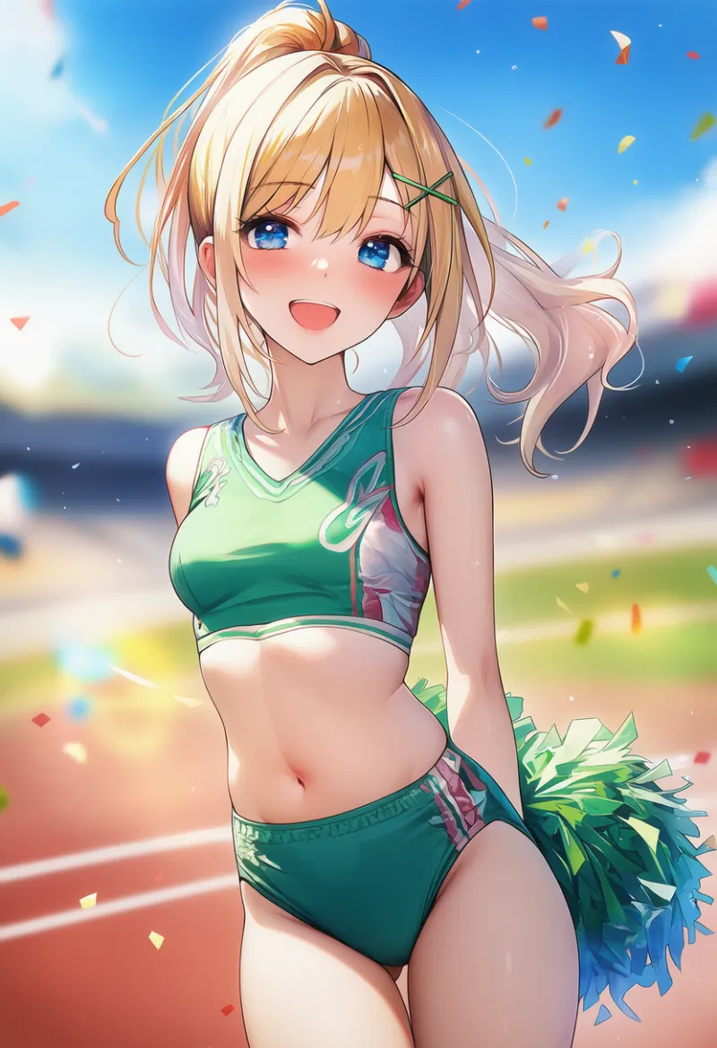 ブルマスタイルのチアリーダーの服装のAIイラスト｜プロンプト紹介