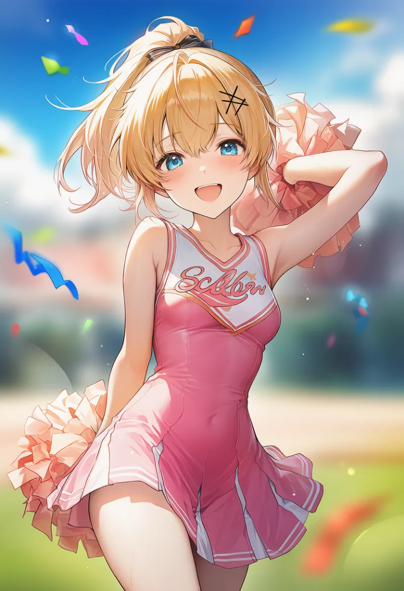 ワンピーススタイルのチアリーダーの服装のAIイラスト｜プロンプト紹介