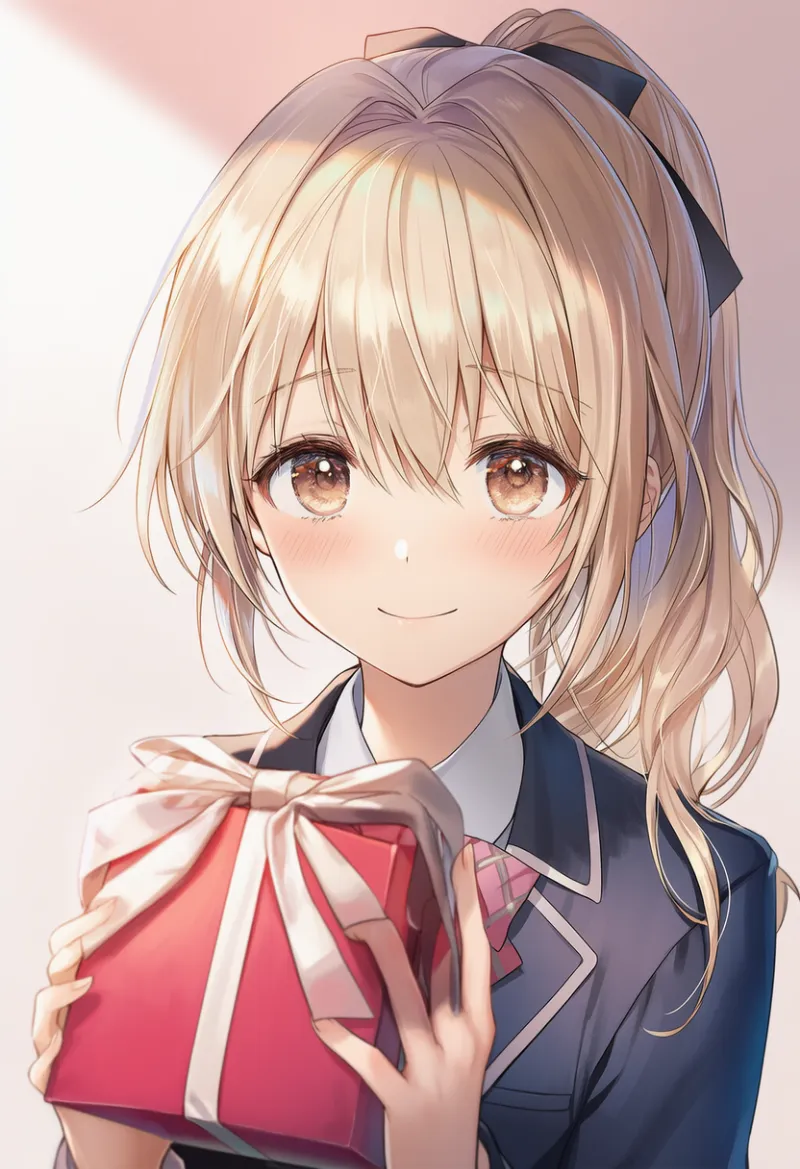 ギフトボックスを持っているAIイラスト｜バレンタインデー