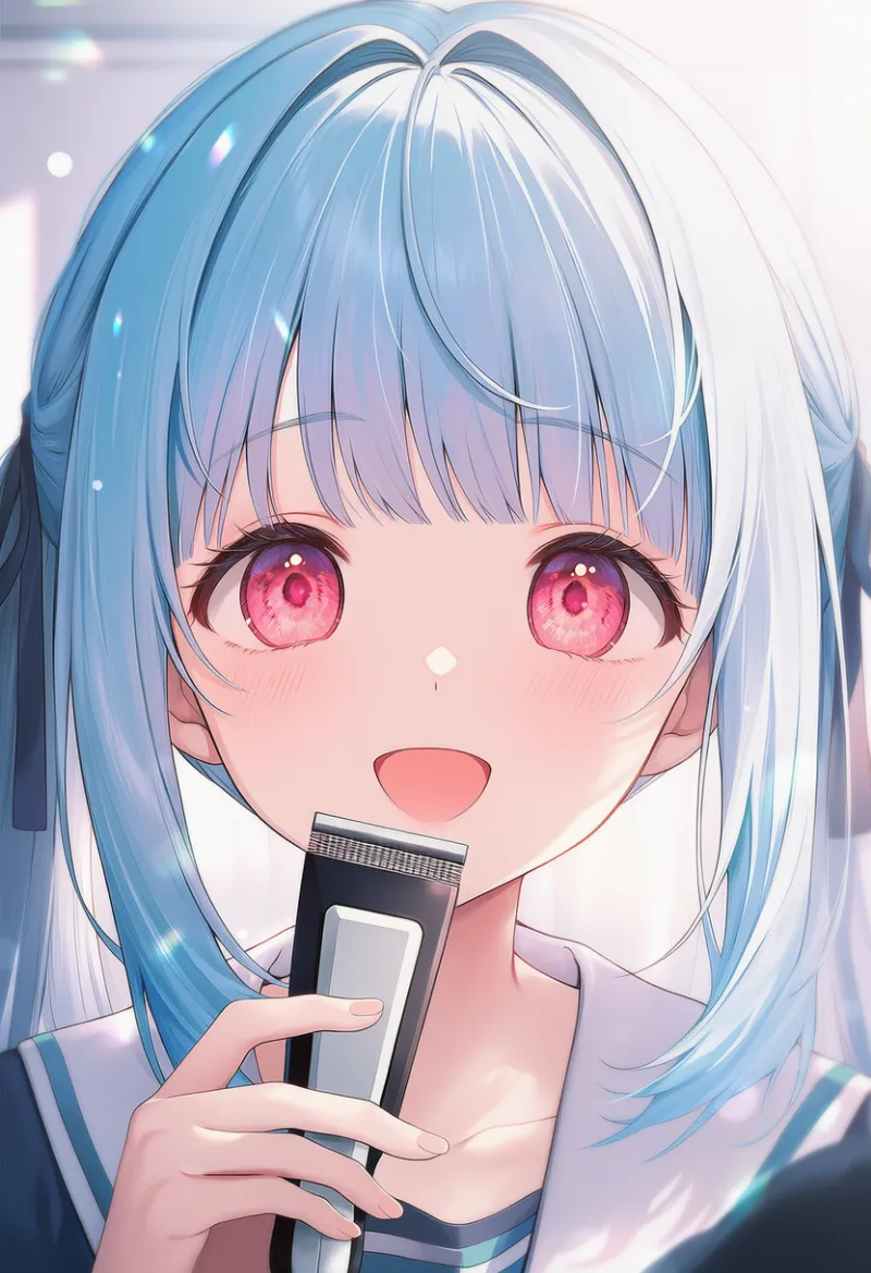 バリカンを持つ状態のAIイラストとプロンプト紹介