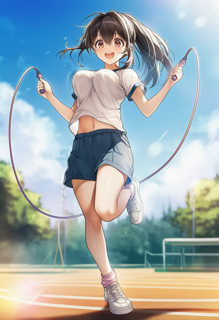 縄跳びジャンプのプロンプトとAIイラスト作例