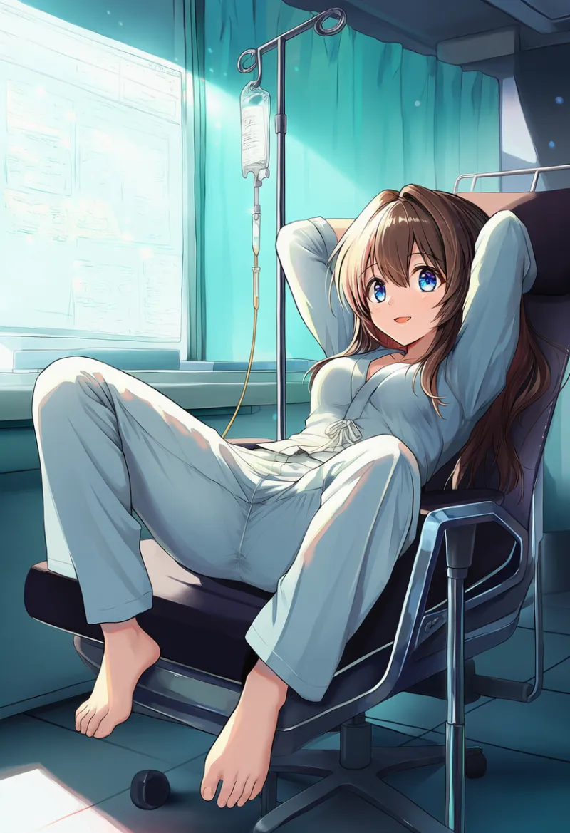 分娩台(産婦人科チェア)シチュエーションのAIイラスト